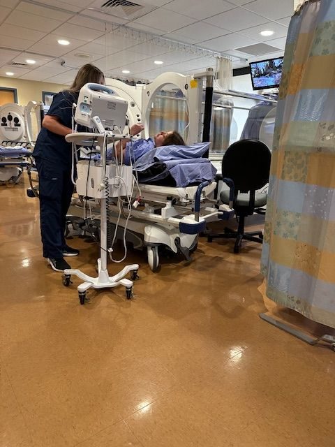 Vitals being checked after my 2 hr treatment.